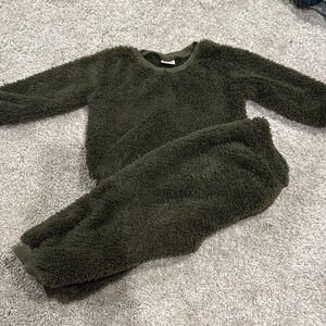 PatPat Kids Matching Set in Olive Green